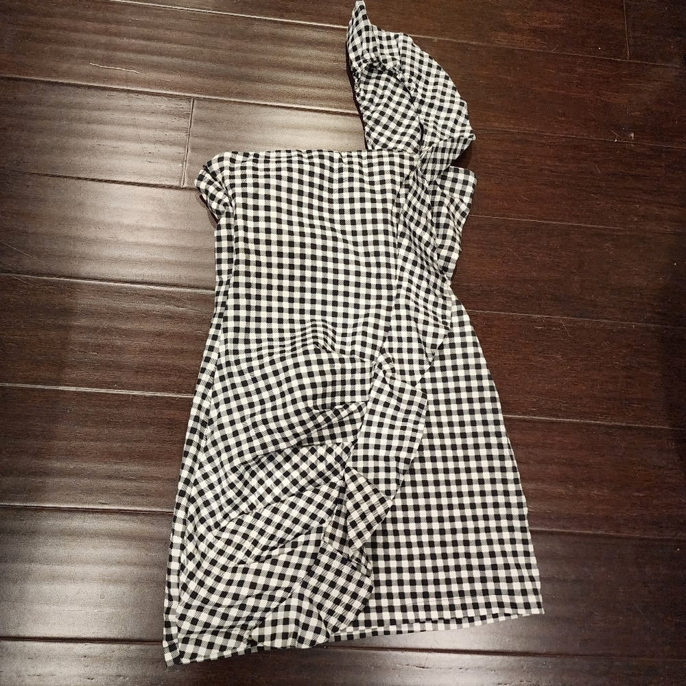 Haute Rogue Gingham Ruffled Fitted Minidress Size S - Picture 4 of 13
